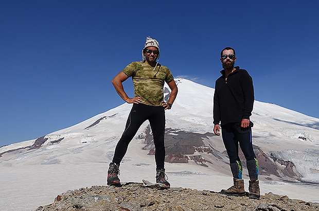 On the route to the summit of Mount Elbrus along the Eastern Lava Flow