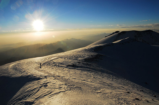 There are only 50 meters left to the summit of Mount Elbrus
