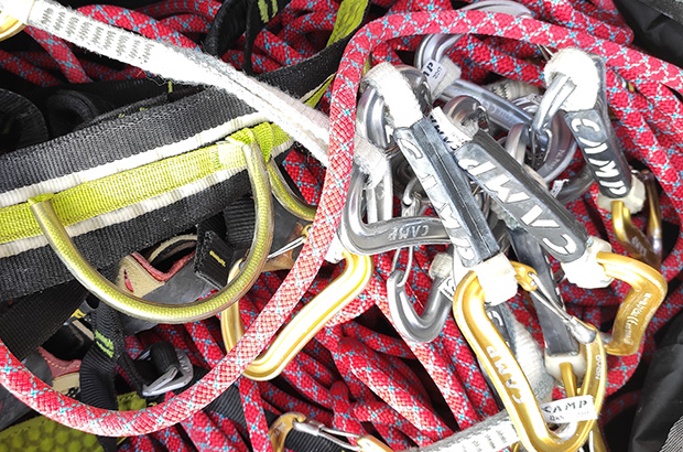 We do testing climbing equipment in rockclimbing training environments around the world