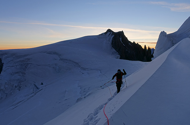 This is the most 'technically difficult' section of the Mont Blanc climbing route