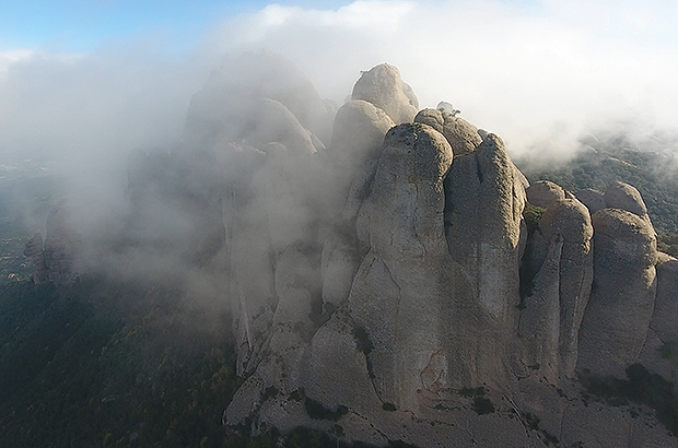 Rock teeth of Montserrat - a unique natural rock formation close to Barcelona