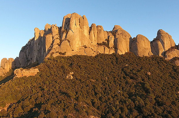 Sunset on the rocks of Montserrat