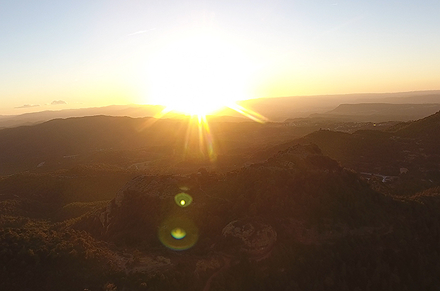 Sunset on the rocks of Montserrat