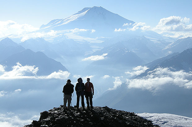 On the top of Kurmychi, acclimatization trip before climbing Elbrus