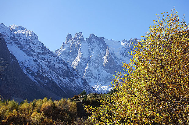 Autumn colors of Mount Shkhelda, North Caucasus