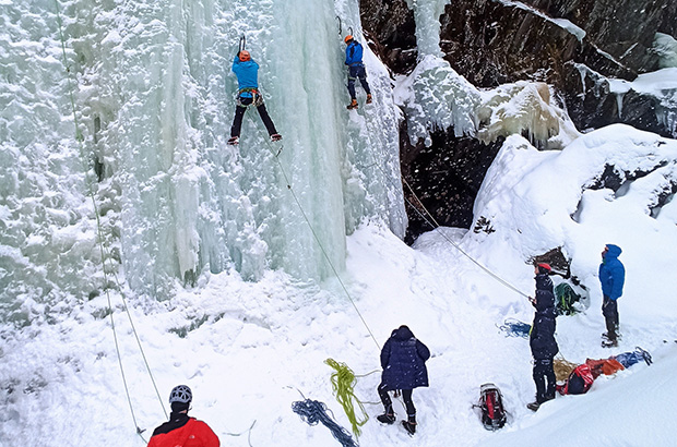Iceclimbing on the cascades in the Rjukan area
