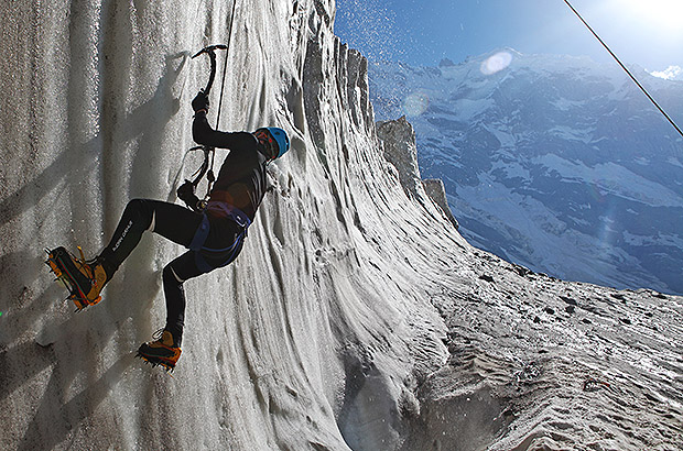 Iceclimbing on the Mizhirgi Glacier, North Caucasus