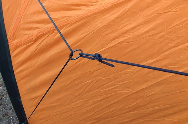 The ropes on the Ferrino Pilar 2 tent are too thin and unreliable