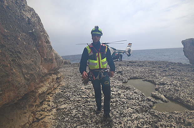 Rescue work in Mallorca in the Cala Figuera sector