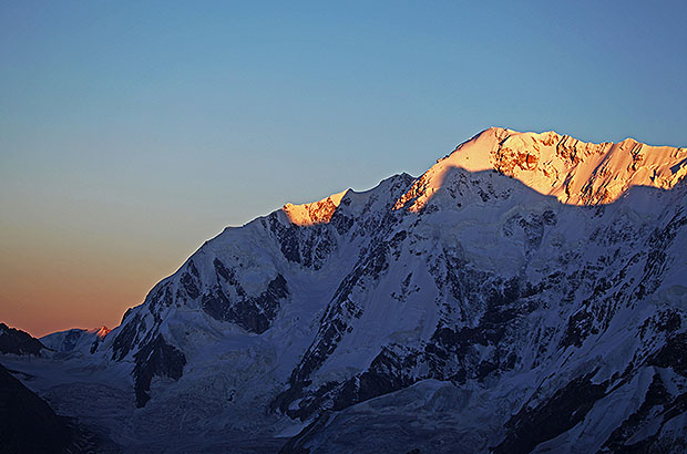 Peak Shkhara, the highest mountain of the Bezengi Wall