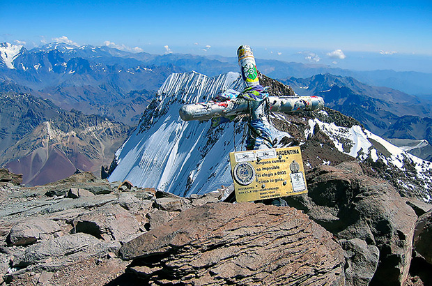 The summit of the highest mountain in South America - Aconcagua