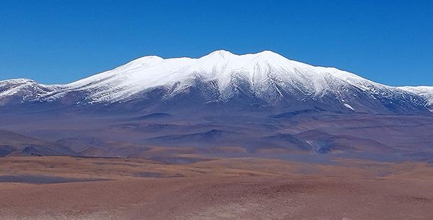 The second highest mountain (volcano) in Argentina and South America - volcano Ojos del Salado 6893 m