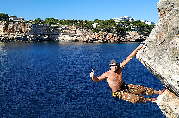 During DWS rockclimbing training in Mallorca, Spain