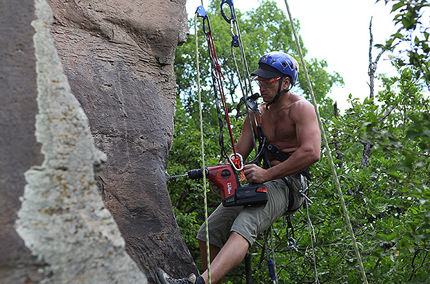 While working on the equipment of the climbing routes in the Wings of Tatev sector, Armenia