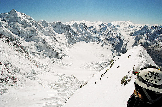 While climbing Mount Cook, New Zealand