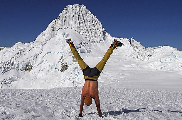 I couldn't resist - my traditional summit handstand was duplicated at the foot of the mountain!