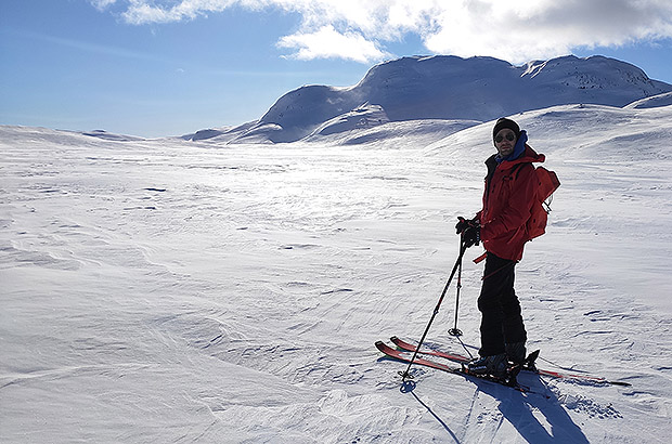 Norway is a paradise for all variations of cross country and alpine skiing. The photo shows our ski touring trip on a day off from iceclimbing. Hemsedal region