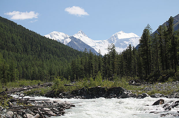 View of Mount Belukha from the Akkem valley.
