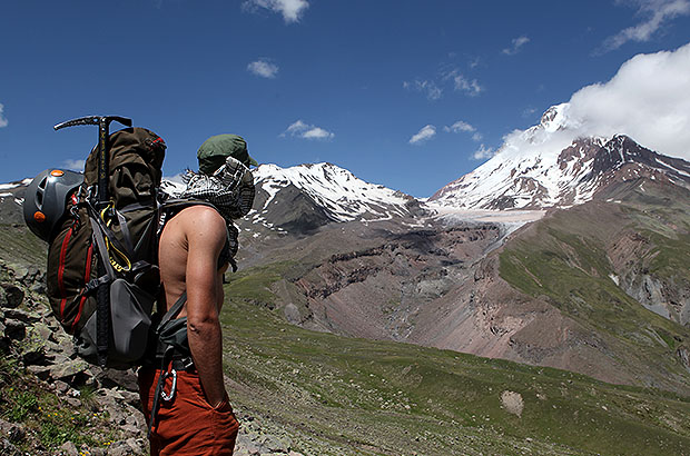 Climbing to the altitudes of more than 5000 in the Caucasus - ascent of Mount Kazbek