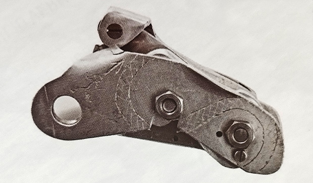 The first, handmade embodiment of the Grigri device concept at the Petzl museum