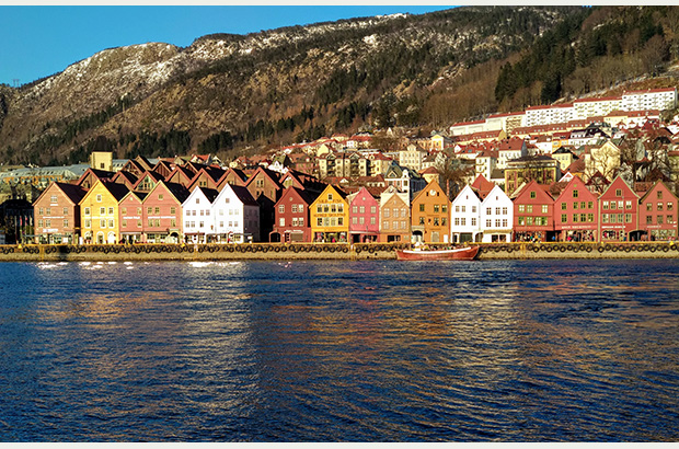 Bryggen waterfront in Bergen, Norway