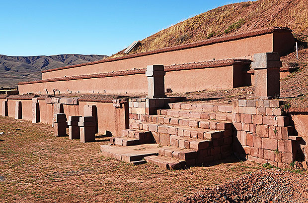 Archaeological site of the Pre-Inca times - the ruins of Tiwanaku