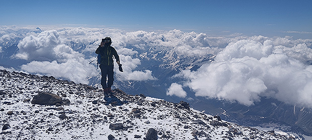 At the east summit of Mount Elbrus