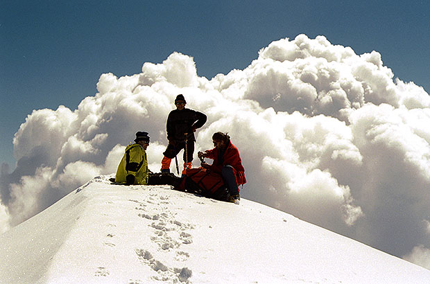 Short break on the Summit of Mount Kazbek