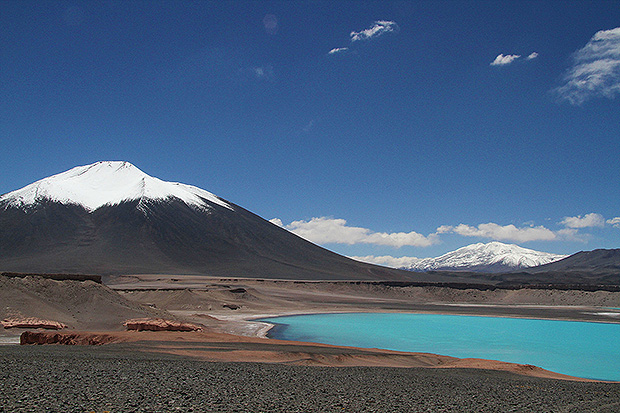 Unique high-altitude puna landscapes on the way to Ojos del Salado
