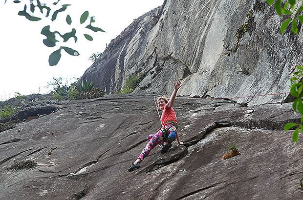 Climbing the Corcovado rock in Rio de Janeiro