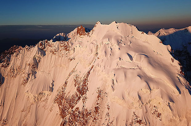 Aeriel view of the North Wall and North Ridge of Dykh-Tau