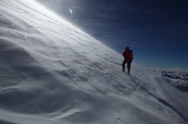 Climbing Mount Elbrus, even by the simplest South route, may involve exposure to extreme weather conditions