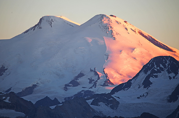 His Highness - Mount Elbrus, warms his eastern side at dawn