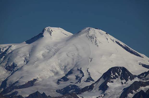 Mount Elbrus from afar from Georgia