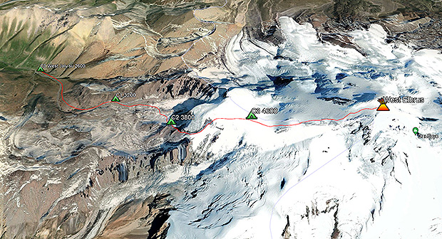Mount Elbrus West route