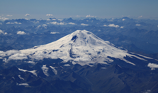 Aereal view of Mount Elbrus