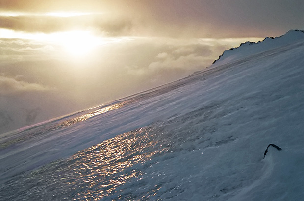 Winter Mount Elbrus ice is one of the most dangerous features of the winter ascents of this mountain