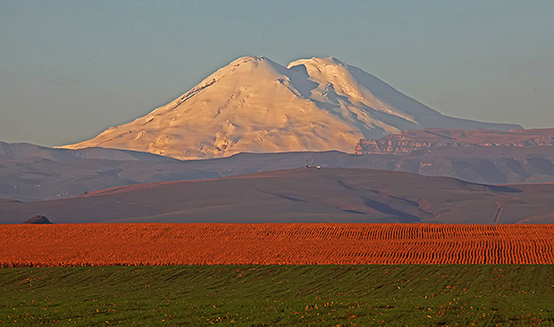 View of Mount Elbrus from the north