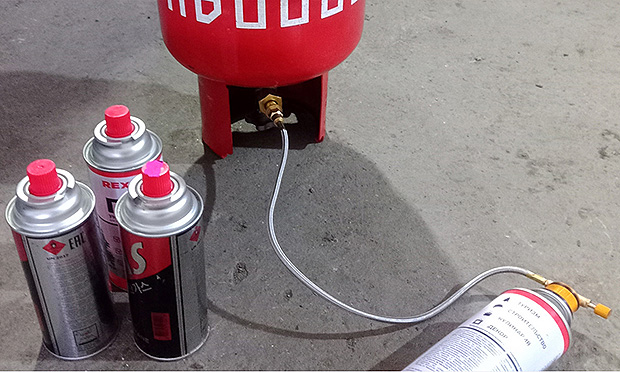Refilling portable gas cartridges