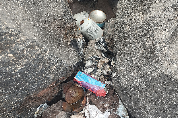 Many beautiful routes in the mountains are highly polluted with the garbage
