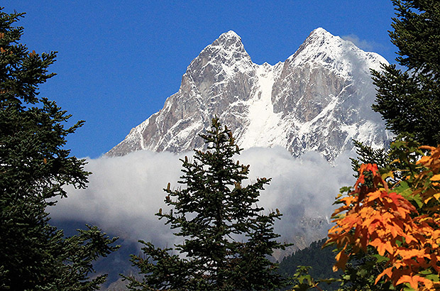Mount Ushba in Georgia, Svanetia