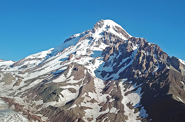 Mount Kazbek is the most popular climbing object in Georgia.
