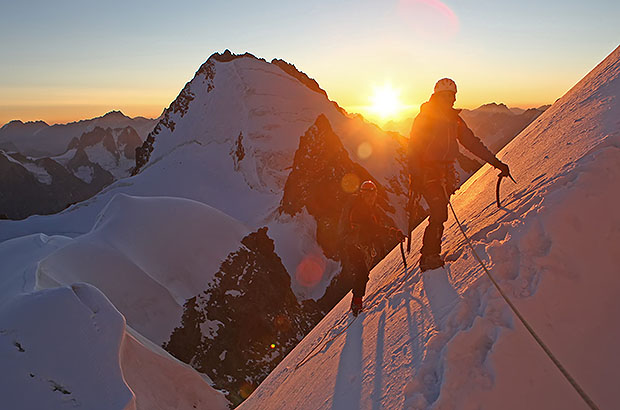 Climbing Mount Ushba