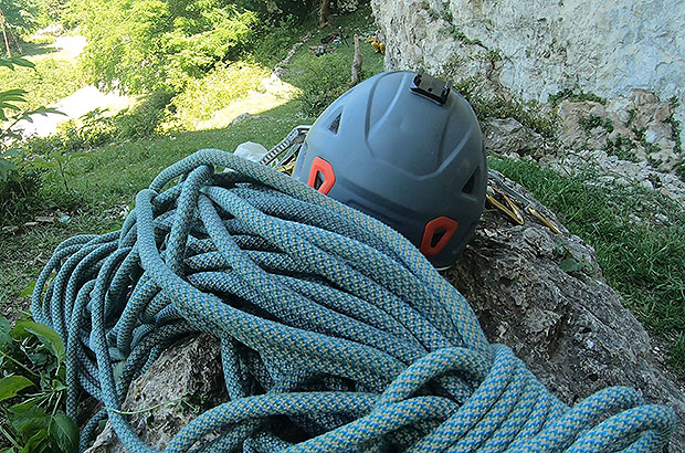 At rockclimbing training in Sveri, Georgia