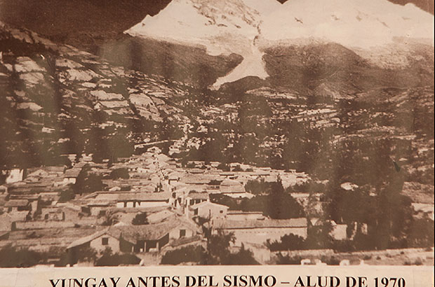 Photograph of the city of Yungay before the disaster