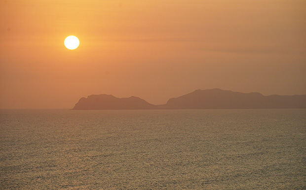 Sunset on the Pacific Ocean in Lima