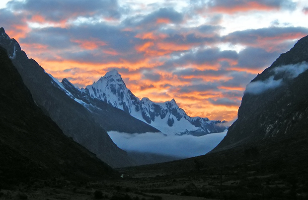 Sunset in the Cordillera Huayhuash