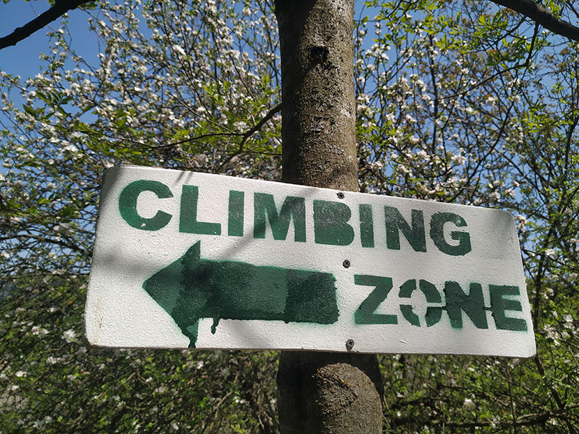 Rock climbing in Georgia in spring