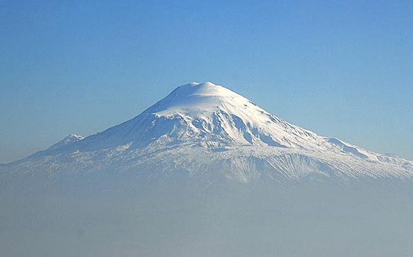 The legendary Mount Ararat where Noah rescued from Flood. Mountain climbing in Caucasus