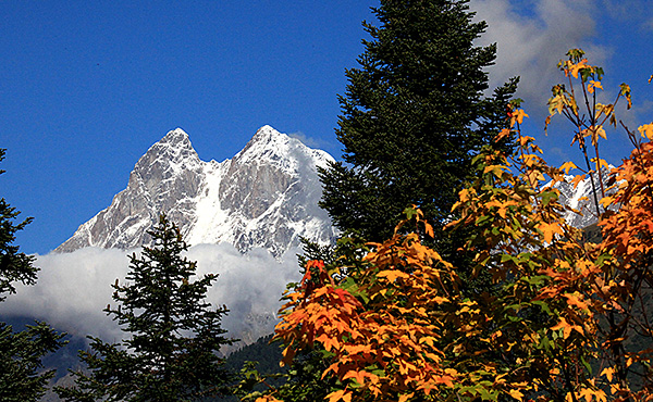 The Queen of Caucasus, Mount Ushba. Mountain climbing in Caucasus and in Georgia